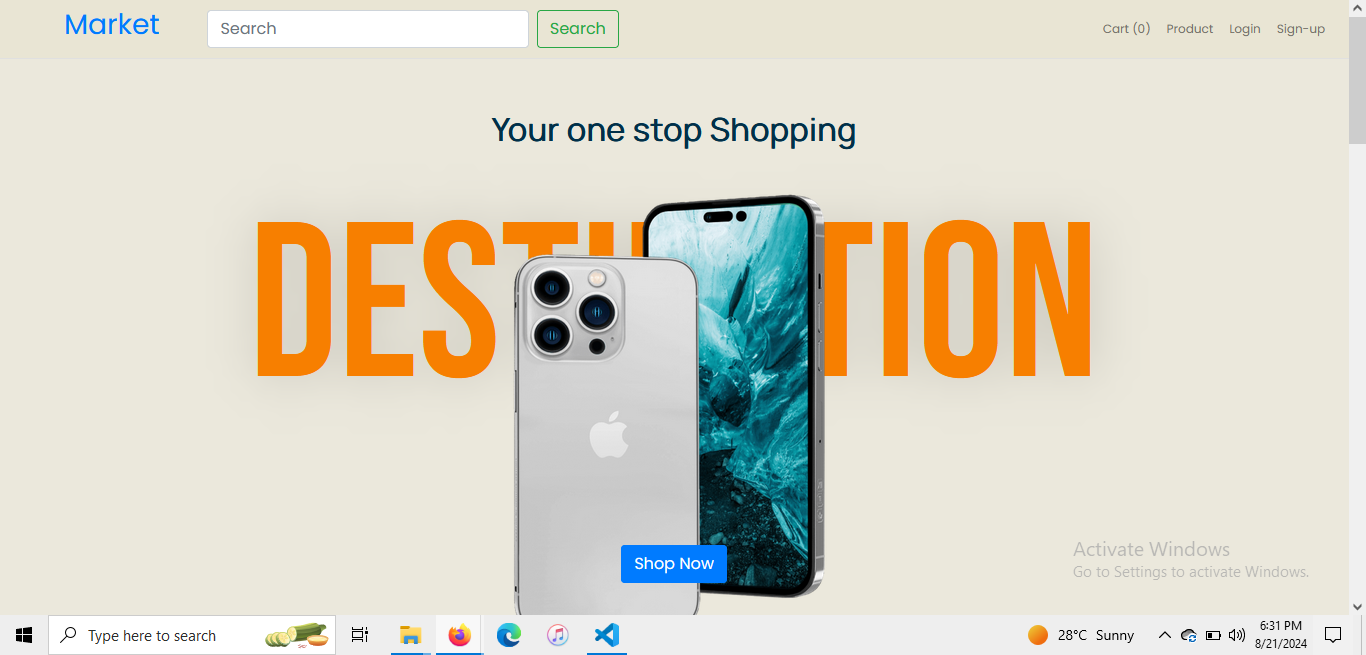 E-commerce Market Project - Online shopping platform with product listings