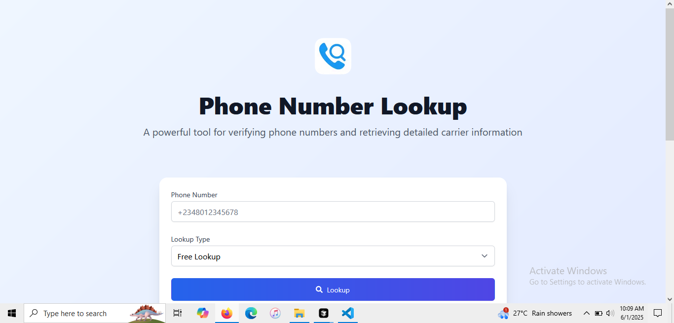Phone Lookup Project - Phone number validation and information system