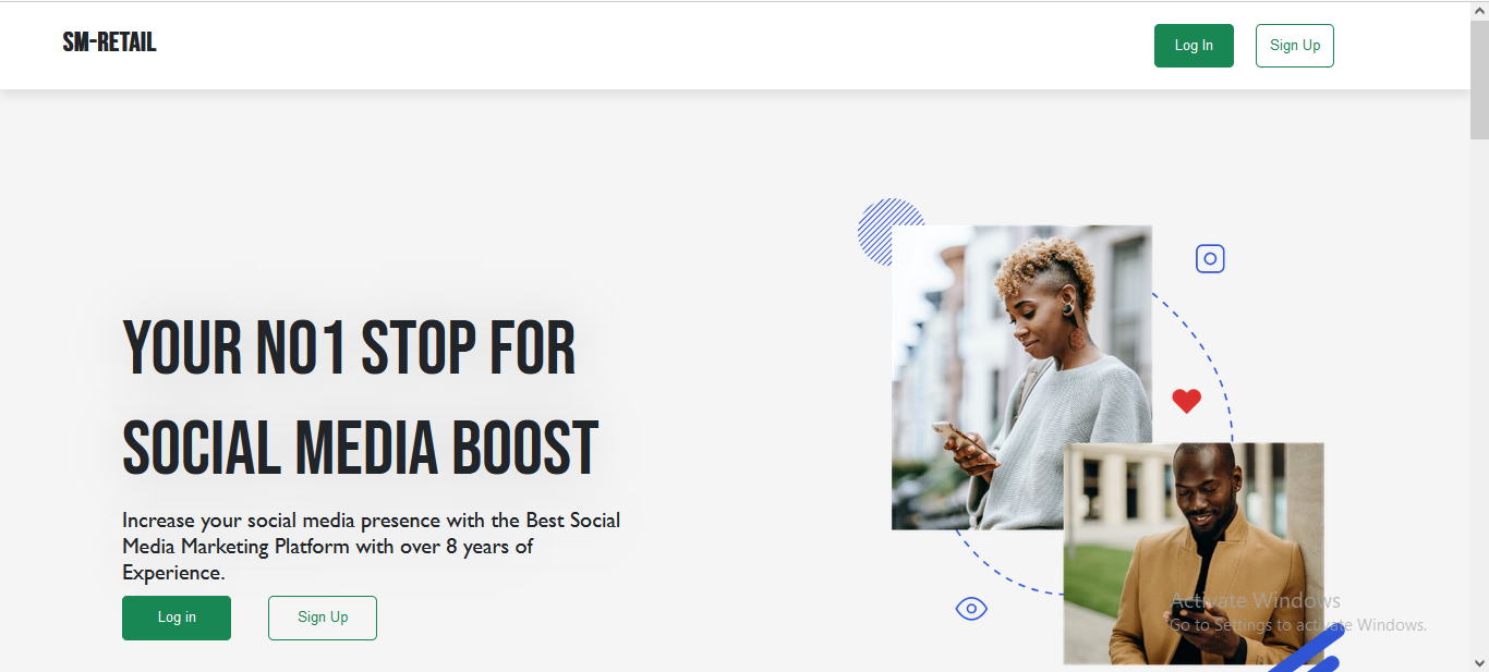 SM Retail Project - Social Media Management Platform for buying and managing social media interactions